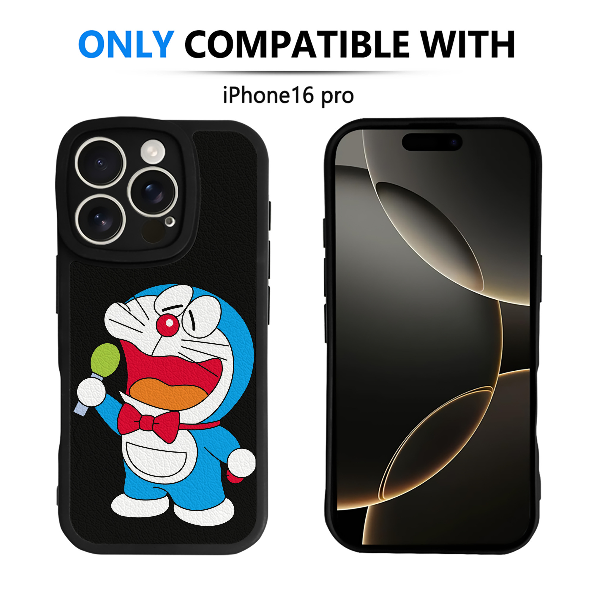 （画像用） ドラえもん Doraemon 【iPhone 16シリーズ対応】シリコンスマホケース（レザー調） 材質：シリコン